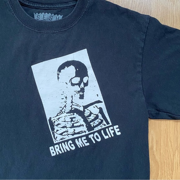 Bones Team Sesh Graphic Tee Black Shirt Distressed teamsesh M - Picture 3 of 10